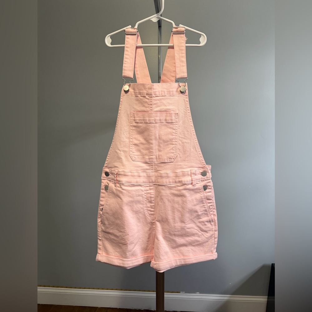 Crewcuts Light Pink Denim Short Overalls